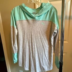 Puma mint green/grey hoodie
